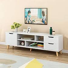 Amazon Com Us Fast Shipment Quaanti Modern White Tv Stand Large Tv Stand Shel In 2020 Living Room Tv Stand Living Room Entertainment Center Living Room Entertainment