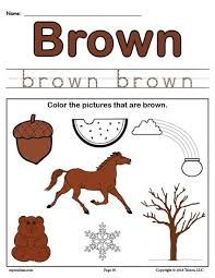 Color Brown Worksheet Color Lesson Plans Color Lessons Preschool Coloring Pages