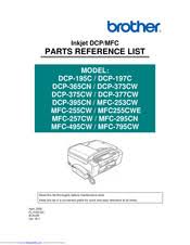 See paper type and size for each operation on page 15. Brother Dcp 197c Parts Reference List Pdf Download Manualslib