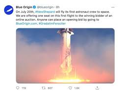 The amazon founder announced monday he will launch july 20 from texas along with. Jeff Bezos Blue Origin Auctions Seat For First Sightseeing Flight Into Space This July Science News Express Co Uk