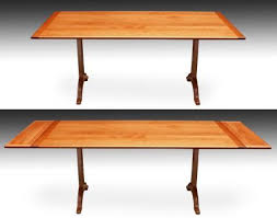 The Basic Table Top Is 72 X 36 Ample Space For Six People A Leaf At Both Ends Expands The Length To 91 Allowing For Eight D Table Trestle Table Dining Table