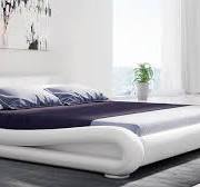 Marlo Leather Bed - White
