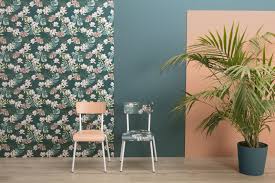 Papier Peint 100 Intisse Come Imprime Tropique Bleu Canard Rose Poudre Le Papier Peint Come Tropique Apportera De L Papier Peint Deco Papier Peint Rose