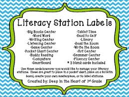 Literacy Center Labels