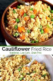 Cauliflower Fried Healthy Recipes Rice Rice Cauliflower Fried Rice Is A Lighter Low Car In 2020 Gebratener Reis Mit Blumenkohl Leckere Gesunde Rezepte Rezeptideen