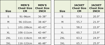 Judicious Coat Jacket Size Chart 2019