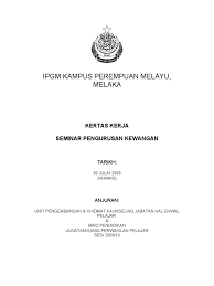 6.2 struktur kertas kerja 1. Contoh Kertas Kerja Seminar Pen Gurus An Kewangan