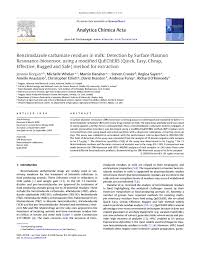 Benzimidazole carbamate residues in milk: Detection by Surface Plasmon  Resonance-biosensor, using a modified QuEChERS (Quick, Easy, Cheap,  Effective, Rugged and Safe) method for extraction