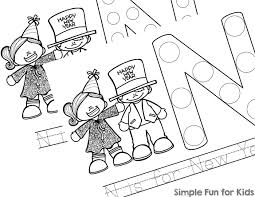 Free printable dot to dot coloring pages. N Is For New Year Dot Marker Coloring Pages Simple Fun For Kids