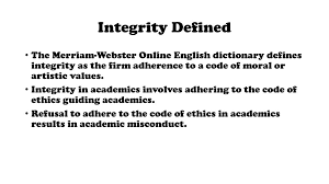 Integrity And Excellence In Academics Ppt Download