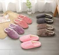 Women Men Non-Slip Plush Warm Slippers Indoor House Soft Cotton Floor Shoes