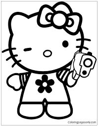 Easy cartoon characters to draw background wallpaper. Hello Kitty Gangster Gun Coloring Pages Cartoons Coloring Pages Coloring Pages For Kids And Adults