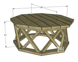 This woodworking plan is beginner friendly by simplifying the round coffee table shape and traditional interlocking farmhouse x legs into a hexagon. Octagon Coffee Table With X Base Spruc D Market