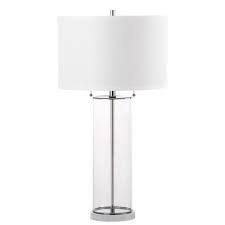 Safavieh Velma 31 In Clear Fluorescent Table Lamp With Fabric Shade Lowes Com In 2020 Clear Table Lamp Fabric Shades Table Lamp