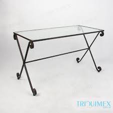 Glass top dining tables open up rooms and create the illusion of space and depth. Wrought Iron Rectangular Dining Table With Tempered Glass Table Top Triquimex