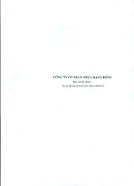 CÔNG TY CỔ PHẦN NHỰA RẠNG ĐÔNG - Báo cáo tài chính