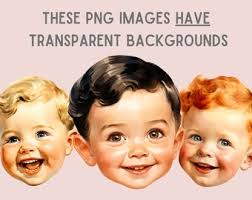 Aquarell Vintage Baby Boy Gesicht Clipart Retro Baby Shower PNG digitale  Bild-Downloads für die Kartenherstellung Scrapbook Junk Journal  Papierhandwerk