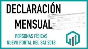 Declaración de impuestos sat 2021. Declaracion Mensual Persona Fisica Portal Del Sat 2018 Youtube