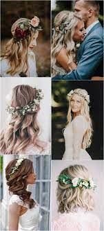 Trending Wedding Hairstyles With Flower Crowns Bridalfashion Weddingideas Weddinghairstyle Flower Crown Hairstyle Flower Crown Veil Wedding Hair Inspiration