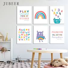 4.1 out of 5 stars 13. Alphabet Poster Digital Table Canvas Prints Nursery Art Children S Wall Art Picture For Living Room Home Decor Posters For Kids Painting Calligraphy Aliexpress