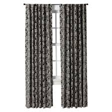 Black And White Damask Curtains Threshold Woven Damask Window Panel Black White 27 99 31 99 Damask Black Curtains Curtains Living Room