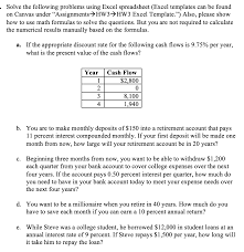 Download free excel timesheet calculator template. Solved Solve The Following Problems Using Excel Spreadshe Chegg Com