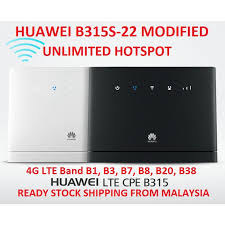 Es súper rápido y fácil. Huawei B315 B315s 22 Unlocked Modified 4g Lte Wireless Router Modem Unlimited Wifi Tethering Mod Bypass Hotspot Shopee Malaysia