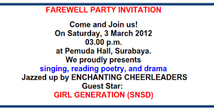 Sebagaimana penulisan surat resmi, maka anda juga harus memperhatikan beberapa hal dalam penulisan surat undangan rapat bahasa. Contoh Surat Undangan Perpisahan Sekolah Dalam Bahasa Inggris Dan Artinya Dapatkan Contoh