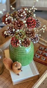 Find the colors you want them to be. Craft Idea For Adults Easy Diy Pinecone Flowers With Stems
