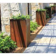 The corten steel planter is very popular in abroad market, which is widely used in garden ornament. Accent Your Landscape With Cor Ten Steel Planters L Many Shapes Sizes L Bentintoshape Net
