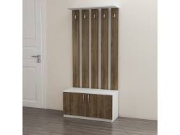 Porte d entrée 75 cm. Homemania Deniz Meuble D Entree Porte Manteau Avec Portes Crochets Etageres Blanc Noyer En Bois 85 X 37 X 181 8 Cm Vente De Homemania Conforama