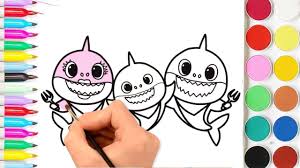 You have probably heard this pinkfong's baby shark dance! How To Drawing And Coloring Baby Shark Family Baby With Mommy And Daddy Coloring Pages For Kids Youtube