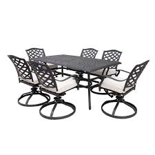 Shop from the world's largest selection and best deals for swivel dining chair in table & chair sets. Paseo 7 Piece Outdoor Dining Set With Swivel Chairs Red American Home Furniture Store And Mattress Center Albuquerque Santa Fe Farmington Nm