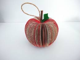 These adorable 7 inch mini honeycomb tissue paper apple decorations have a bright lime green body and green leaves and are perfect for summer or fall themed parties, events, and displays. Christmas Tree Decoration Red Glitter Book Art Red Apple Paper Fruit Handmade Paper Decorati Paper Decorations Christmas Tree Decorations Tree Decorations
