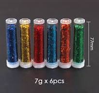 Foska 7g 6colors Shaker Jar Glitter Holographic Glitter for Craft