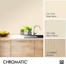 Le Beige Agate Et Le Bois Brut Creent Une Decoration Douce Lumineuse Et Facile A Vivre Peinture Couleur Bois Couleur Peinture Peinture Cuisine