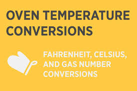 Oven Temperature Conversion Fahrenheit Celsius