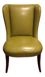 Clean, simple, and wonderfully inexpensive. 1960s Mid Century Modern Avocado Green Leather Wingback Chairish