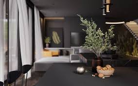 Its main floor interior walls were removed to create an open concept plan. Black House In The Woods United States Villa