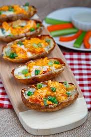 Buffalo Chicken Potato Skins Recipe Potato Skins Food Recipes