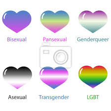 Most people know what the lgbtq+ pride flag looks like. Herzen In Farben Der Lgbt Flagge Gemalt Wandposter Poster Ungeschlechtlich Bisexuell Transgender Myloview De
