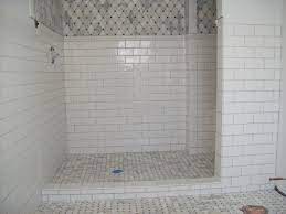 subway tiles with a touch of color love the shelf description from pinterest com i searched for thi white subway tile shower shower tile subway tile showers