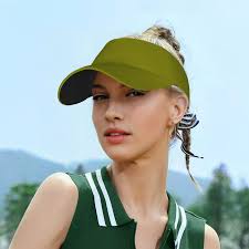 Sikiie Olive Sun Visor Hat Adjustable Velcro Golf Visor Sports Sunscreen  Visor Hat for Outdoor Activities