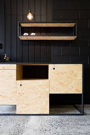 Cuisine En Bois Osb Plaque Reconstituee Pour Fabriquer Soi Meme Ses Meubles De Cuisine Rangement En 2020 Osb Meuble Acier Meuble Cuisine
