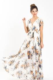 Always Say Yes To Floral Maxi Dresses We Love This Short Sleeve Chiffon Beauty With A Self Tie Waist And Ivory Floral Maxi Dress Maxi Dress Floral Maxi Dress