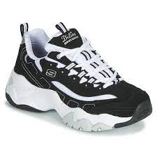 Free shipping on orders over hk$299! Skechers D Lites 3 0 Black White Fast Delivery Spartoo Europe Shoes Low Top Trainers Women 63 96