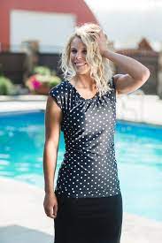 Audrey Swim Top Modest Swimwear Womens Swimwear Modest Swim Top