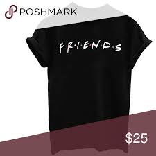 womens friends tee shirt black cute juniors size chart