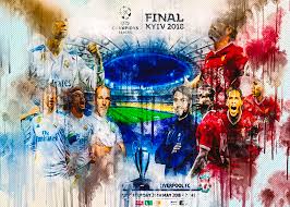Barcelona cadiz celta vigo deportivo alaves eibar getafe granada levante osasuna real betis real madrid real sociedad real valladolid sd huesca sevilla valencia villarreal ac milan atalanta. Uefa Champions League Final 2018 Real Madrid Liverpool Fc Jafar Art Painting By Sissy Angelastro