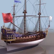1795 French Navy Frigate Sirene Sailing Ship 3d Model 3ds Files Free Download Sailing Ships Sailing Warship Model